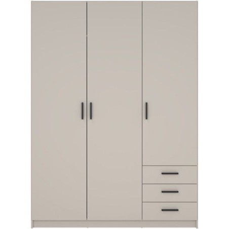 Armoire VEGA - Décor cachemire - 3 portes + 3 tiroirs - L 147 x P 49,