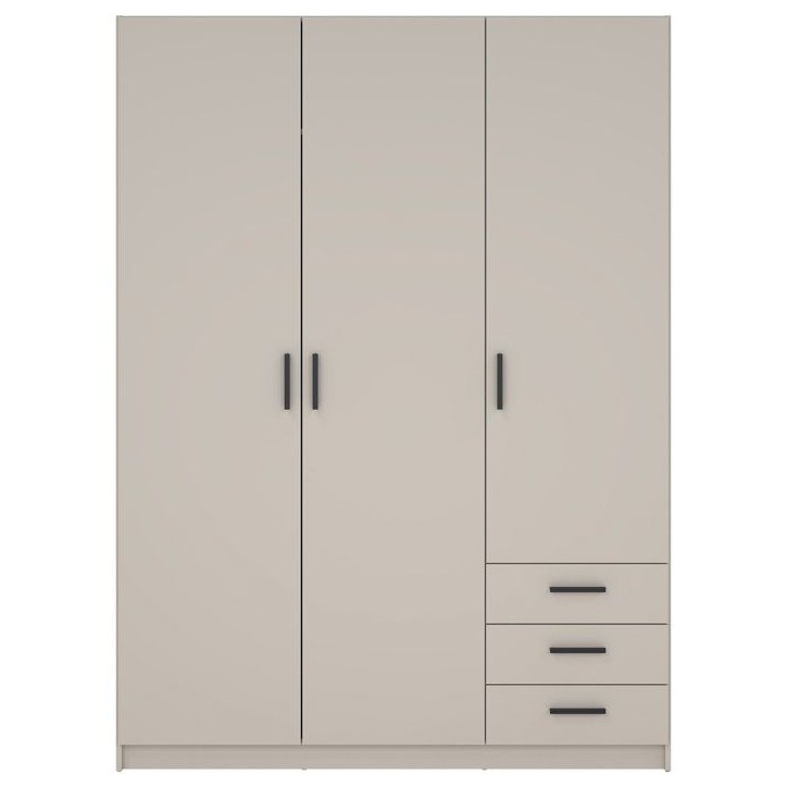 Armoire VEGA - Décor cachemire - 3 portes + 3 tiroirs - L 147 x P 49,8 x H 200,4 cm Armoire VEGA - Décor cachemire - 3 portes + 3 tiroirs - L 147 x P 49,8 x H 200,4 cm