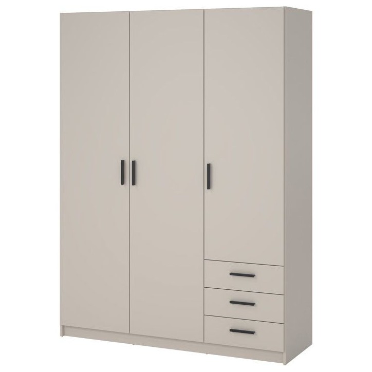 Armoire VEGA - Décor cachemire - 3 portes + 3 tiroirs - L 147 x P 49,8 x H 200,4 cm Armoire VEGA - Décor cachemire - 3 portes + 3 tiroirs - L 147 x P 49,8 x H 200,4 cm