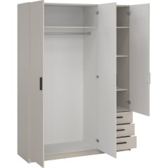 Armoire VEGA - Décor cachemire - 3 portes + 3 tiroirs - L 147 x P 49,