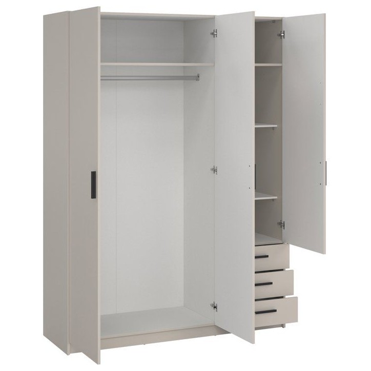 Armoire VEGA - Décor cachemire - 3 portes + 3 tiroirs - L 147 x P 49,8 x H 200,4 cm Armoire VEGA - Décor cachemire - 3 portes + 3 tiroirs - L 147 x P 49,8 x H 200,4 cm