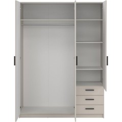 Armoire VEGA - Décor cachemire - 3 portes + 3 tiroirs - L 147 x P 49,