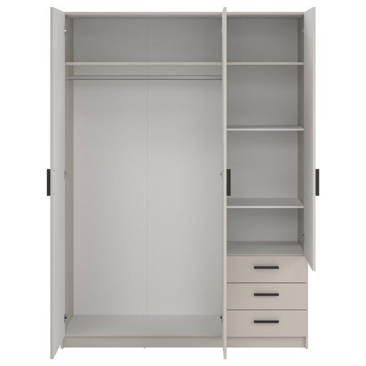 Armoire VEGA - Décor cachemire - 3 portes + 3 tiroirs - L 147 x P 49,8 x H 200,4 cm Armoire VEGA - Décor cachemire - 3 portes + 3 tiroirs - L 147 x P 49,8 x H 200,4 cm