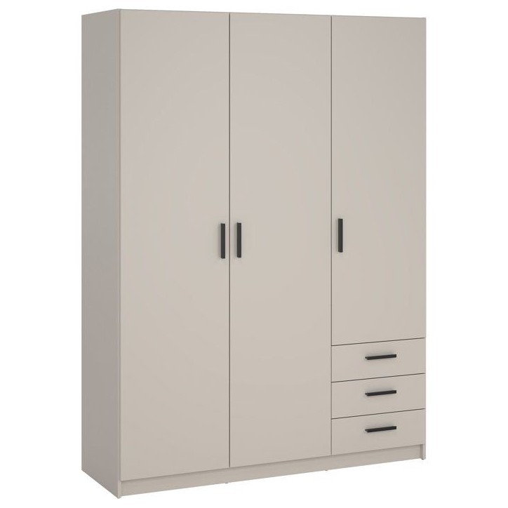 Armoire VEGA - Décor cachemire - 3 portes + 3 tiroirs - L 147 x P 49,8 x H 200,4 cm Armoire VEGA - Décor cachemire - 3 portes + 3 tiroirs - L 147 x P 49,8 x H 200,4 cm