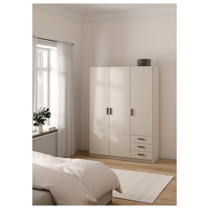 Armoire VEGA - Décor cachemire - 3 portes + 3 tiroirs - L 147 x P 49,8 x H 200,4 cm Armoire VEGA - Décor cachemire - 3 portes + 3 tiroirs - L 147 x P 49,8 x H 200,4 cm
