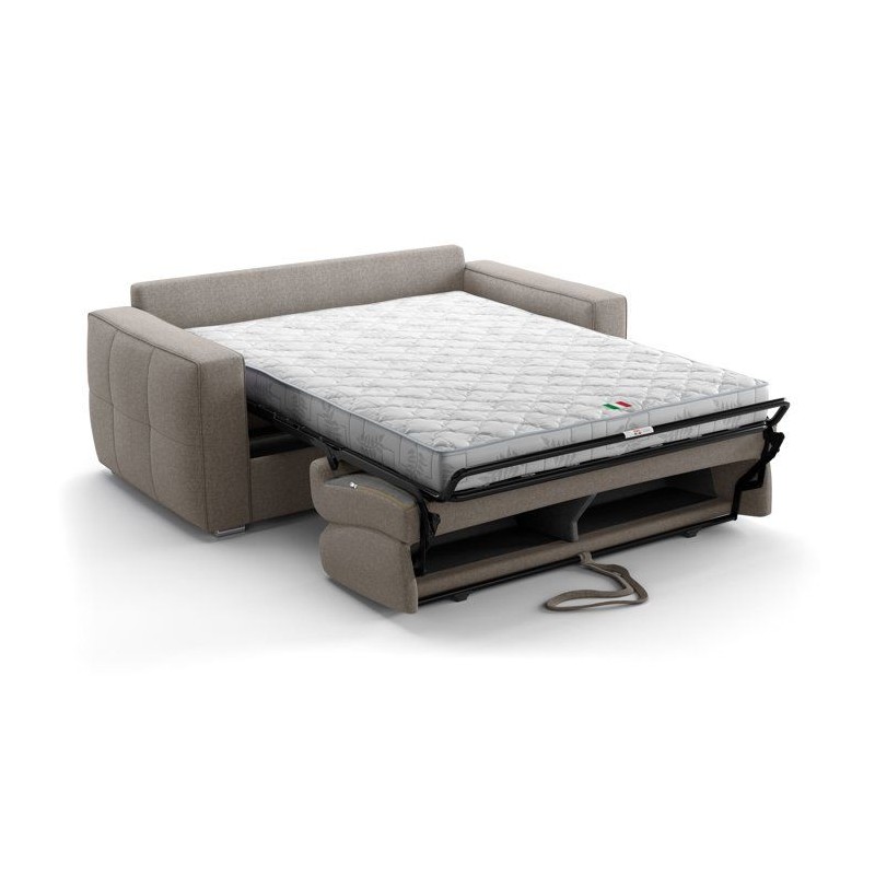 Canapé convertible express - 3 places - SQUARE - Tissu Beige - 200 x
