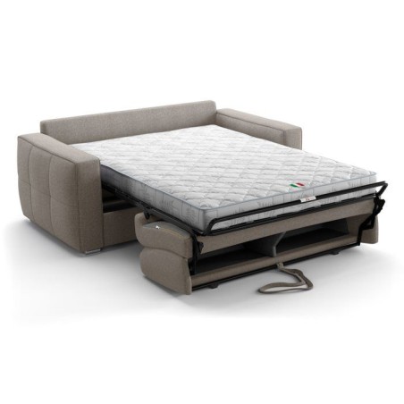 Canapé convertible express - 3 places - SQUARE - Tissu Beige - 200 x