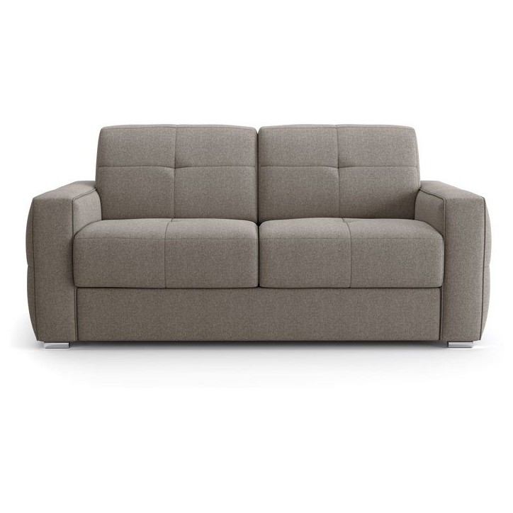 Canapé convertible express - 3 places - SQUARE - Tissu Beige - 200 x 105 x 90 cm