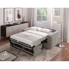 Canapé convertible express - 3 places - SQUARE - Tissu Beige - 200 x