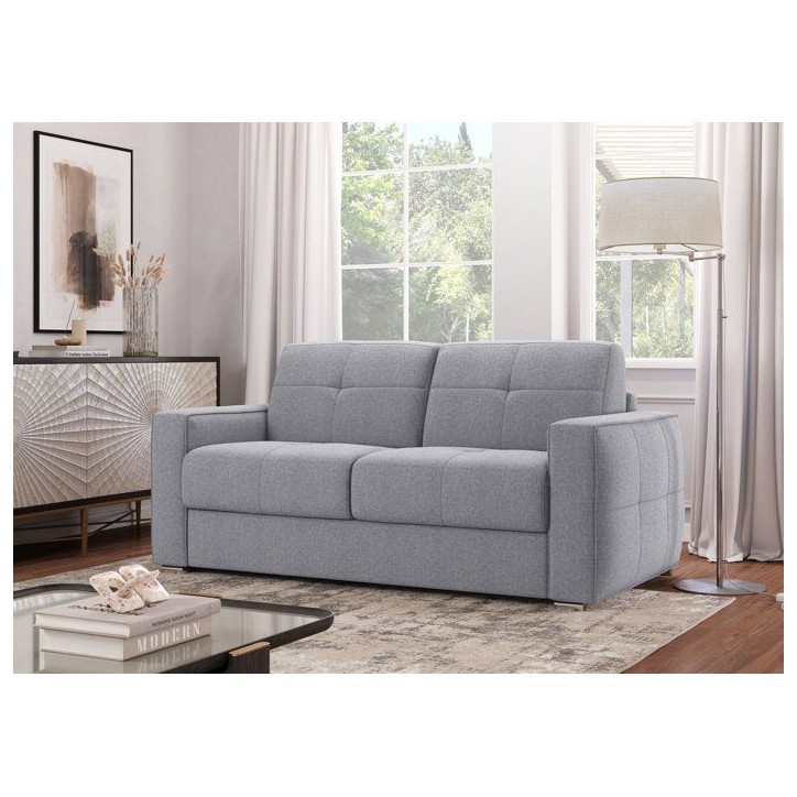 Canapé convertible express - 3 places - SQUARE - Tissu Gris clair - 200 x 105 x 90 cm Canapé convertible express - 3 places - SQUARE - Tissu Gris clair - 200 x 105 x 90 cm