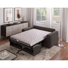 Canapé convertible express - 3 places - SQUARE - Tissu Gris anthracite - 200 x 105 x 90 cm