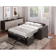 Canapé convertible express - 3 places - SQUARE - Tissu Gris anthracit