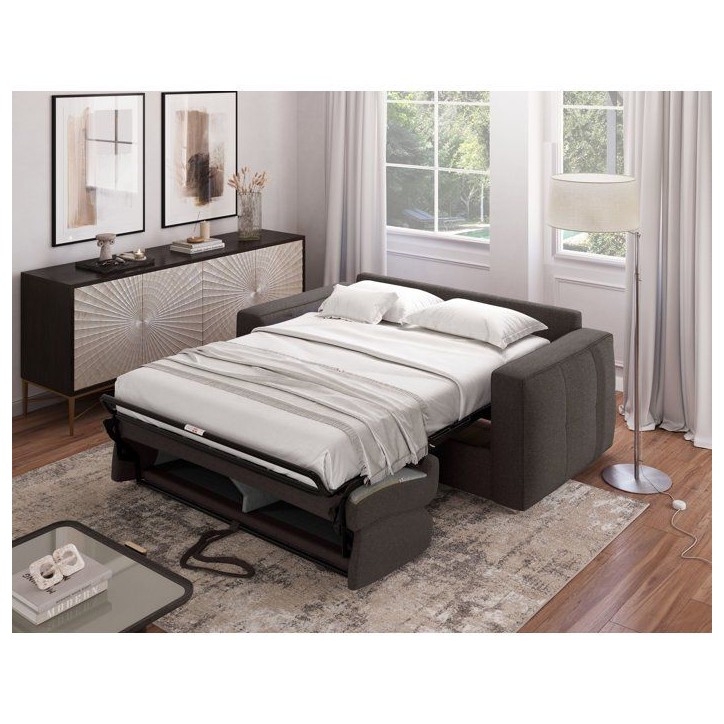 Canapé convertible express - 3 places - SQUARE - Tissu Gris anthracite - 200 x 105 x 90 cm Canapé convertible express - 3 places - SQUARE - Tissu Gris anthracite - 200 x 105 x 90 cm