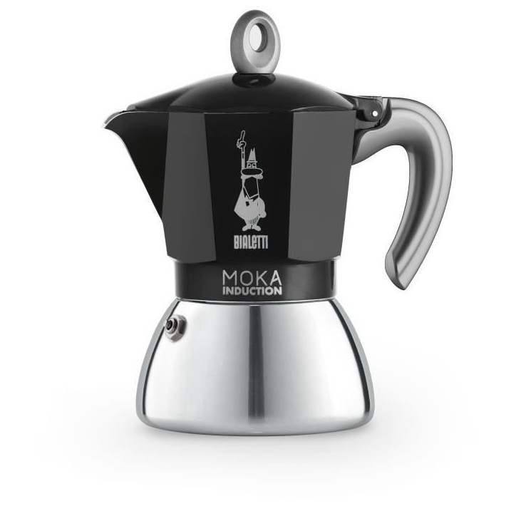 Cafetiere italienne - BIALETTI - NEW MOKA INDUCTION - 6 tasses - 0,28 L - Noir / Argent Cafetiere italienne - BIALETTI - NEW MOKA INDUCTION - 6 tasses - 0,28 L - Noir / Argent