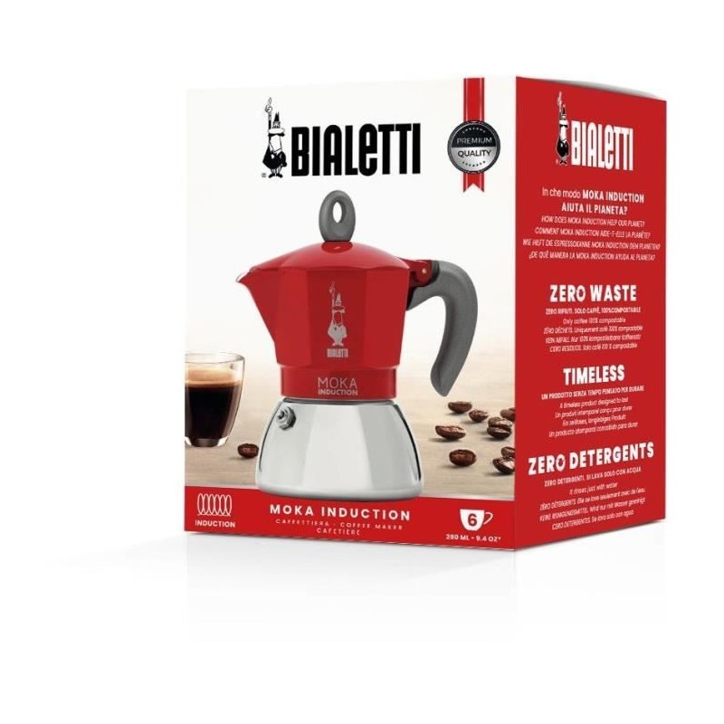 Cafetiere italienne - BIALETTI - NEW MOKA INDUCTION - 6 tasses - 0,28 Cafetiere italienne - BIALETTI - NEW MOKA INDUCTION - 6 tasses - 0,28