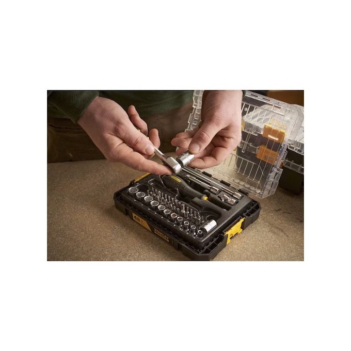 COFFRET DE DOUILLES STAKBOX M - ¼'' STANLEY JEU DE 48 PCS - FATMAX - FMMT98101-0 COFFRET DE DOUILLES STAKBOX M - ¼'' STANLEY JEU DE 48 PCS - FATMAX - FMMT98101-0