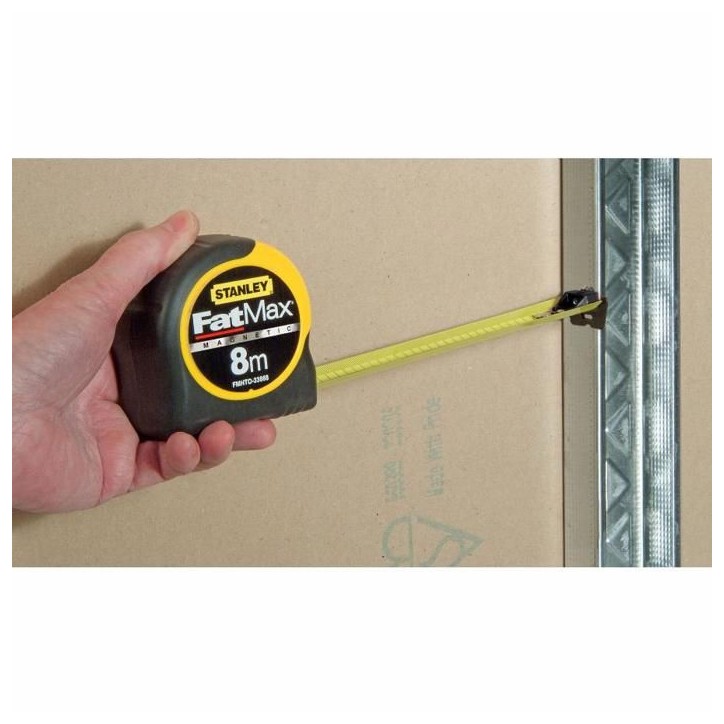 Ruban a crochet magnétique - STANLEY - 8m x 32mm - Revetement Mylar haute protection et anti-abrasion Ruban a crochet magnétique - STANLEY - 8m x 32mm - Revetement Mylar haute protection et anti-abrasion