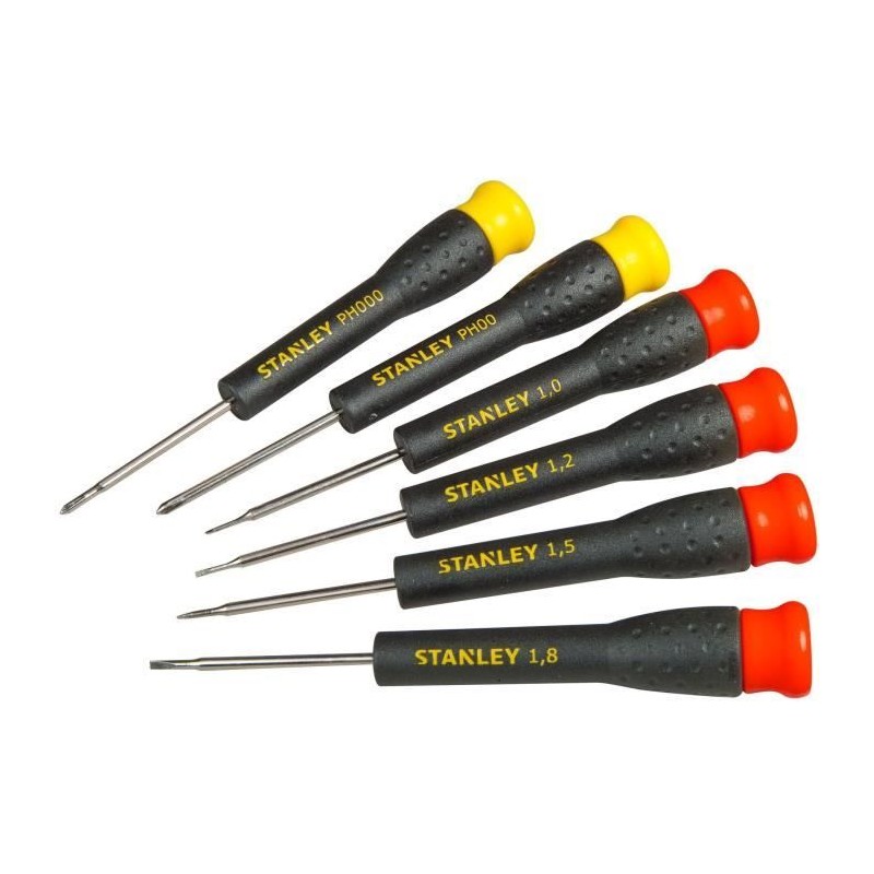 Jeu de 6 Micro Tournevis - STANLEY - STHT0-62631 - 4 Fente + 2 Phillip