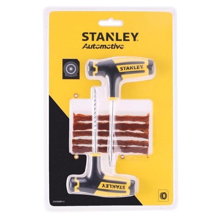 STANLEY Kit de Réparation de Crevaison STHT80891-0 + Tube de Colle + 5 Meches de Réparation STANLEY Kit de Réparation de Crevaison STHT80891-0 + Tube de Colle + 5 Meches de Réparation
