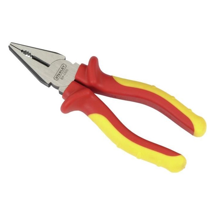 Pince universelle isolée - STANLEY - 0-84-000 - 160 mm - Rouge - Protection électrique Pince universelle isolée - STANLEY - 0-84-000 - 160 mm - Rouge - Protection électrique