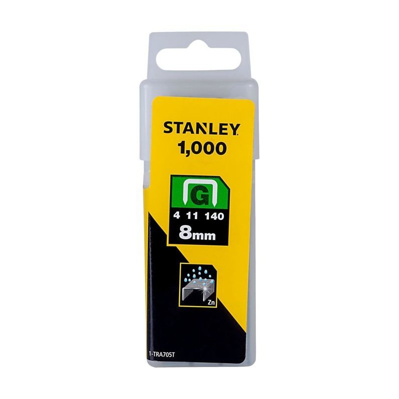 Agrafes 8 mm type G boîte de 1000 - STANLEY - 1-TRA705T