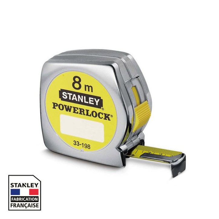 Metre ruban 8m x 25mm STANLEY - Powerlock Classic ABS - Revetement Mylar - Crochet 3 rivets Metre ruban 8m x 25mm STANLEY - Powerlock Classic ABS - Revetement Mylar - Crochet 3 rivets