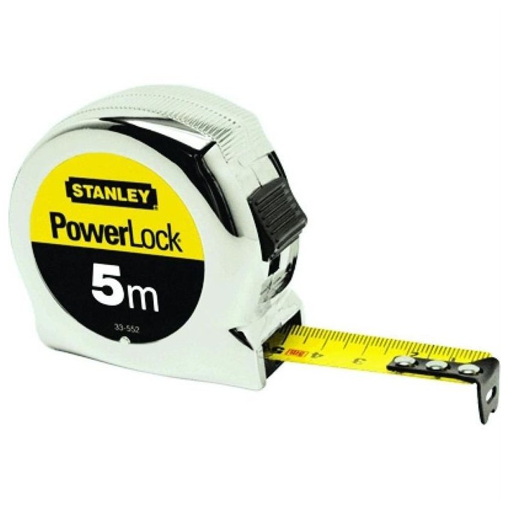 Metre ruban micro Powerlock 3 m - STANLEY - Boîtier ABS chromé Metre ruban micro Powerlock 3 m - STANLEY - Boîtier ABS chromé
