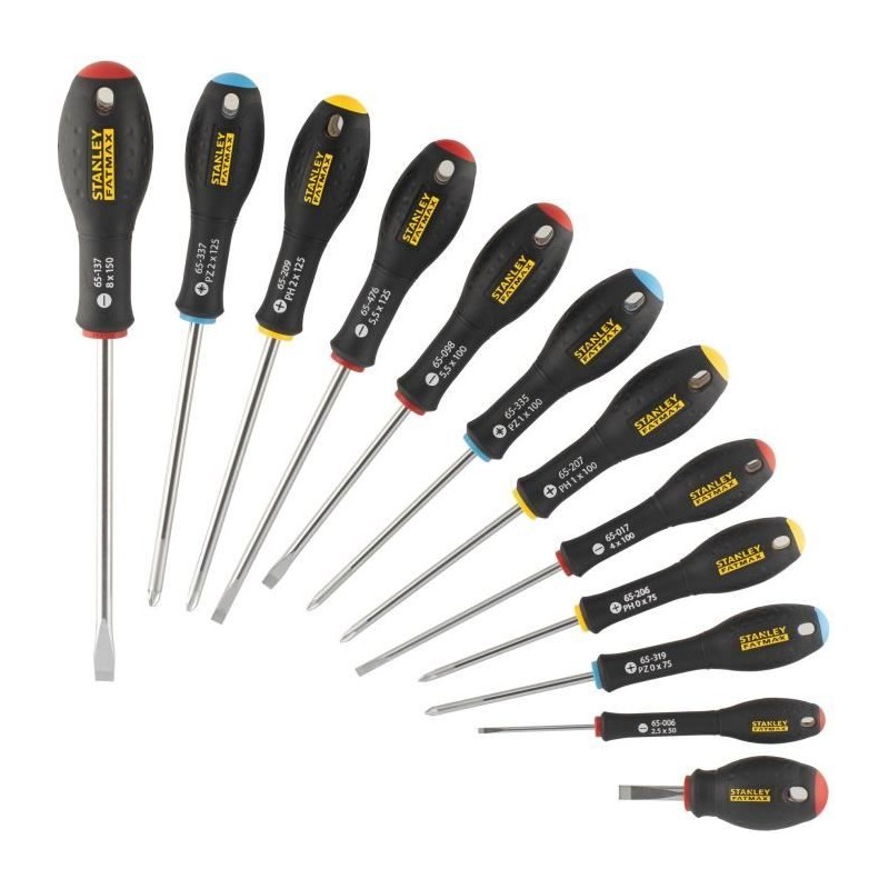 Jeu de 12 Tournevis - STANLEY FATMAX - FMHT65426-0 - Electricien + Mec