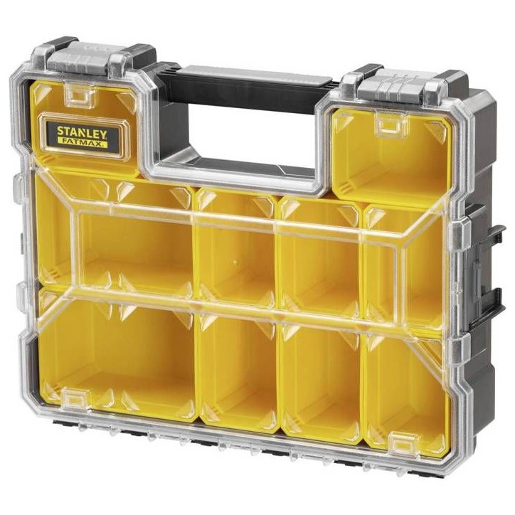 STANLEY FATMAX Organiseur Profondeur 106 mm 1-97-521 - 10 Compartiments Amovibles - Couvercle en Polycarbonate Incassable STANLEY FATMAX Organiseur Profondeur 106 mm 1-97-521 - 10 Compartiments Amovibles - Couvercle en Polycarbonate Incassable