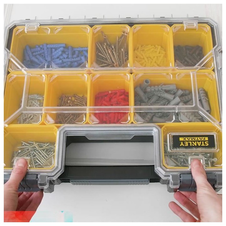 STANLEY FATMAX Organiseur Profondeur 106 mm 1-97-521 - 10 Compartiments Amovibles - Couvercle en Polycarbonate Incassable STANLEY FATMAX Organiseur Profondeur 106 mm 1-97-521 - 10 Compartiments Amovibles - Couvercle en Polycarbonate Incassable