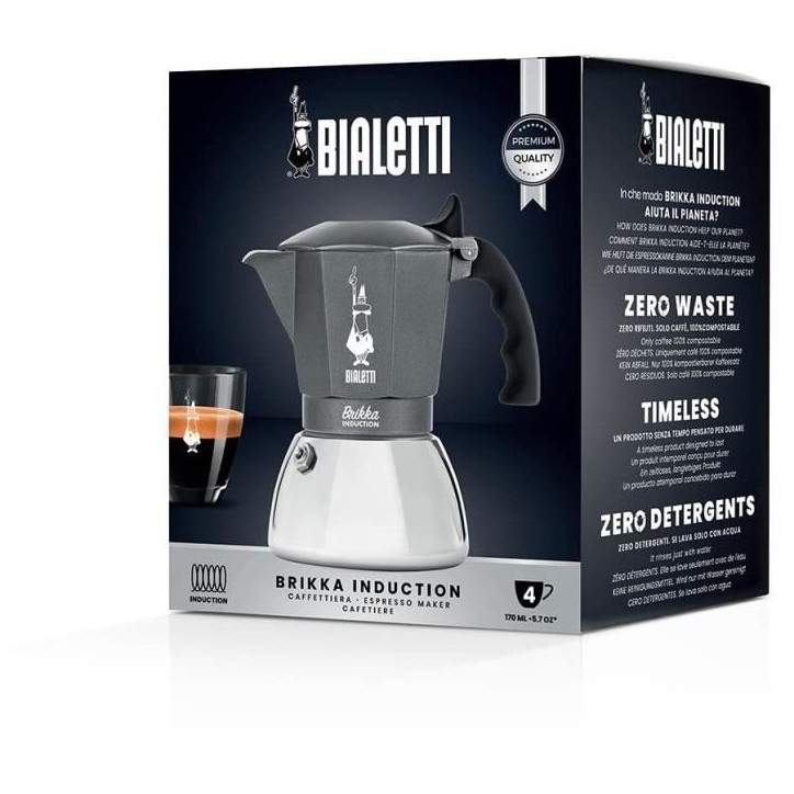 Cafetiere Italienne BIALETTI - BRIKKA - Induction 4 tasses Cafetiere Italienne BIALETTI - BRIKKA - Induction 4 tasses