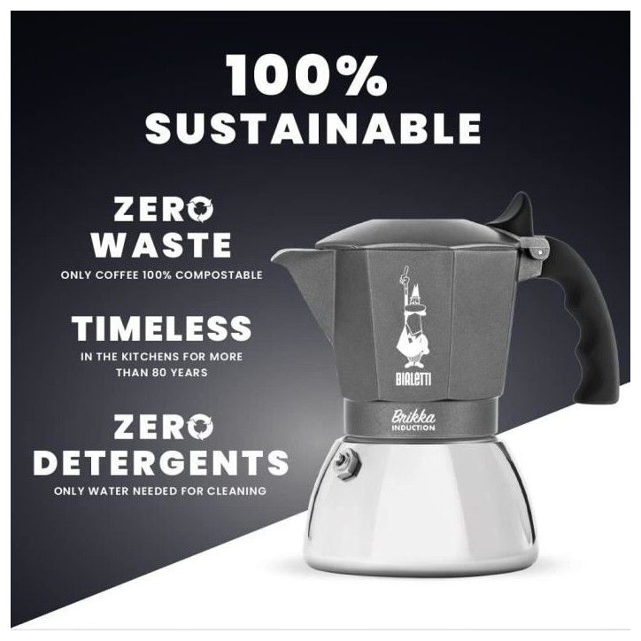 Cafetiere Italienne BIALETTI - BRIKKA - Induction 4 tasses Cafetiere Italienne BIALETTI - BRIKKA - Induction 4 tasses