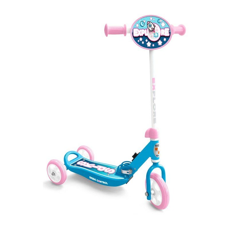 Trottinette 3 roues pliables - STAMP - Skids Control Explore - Rose