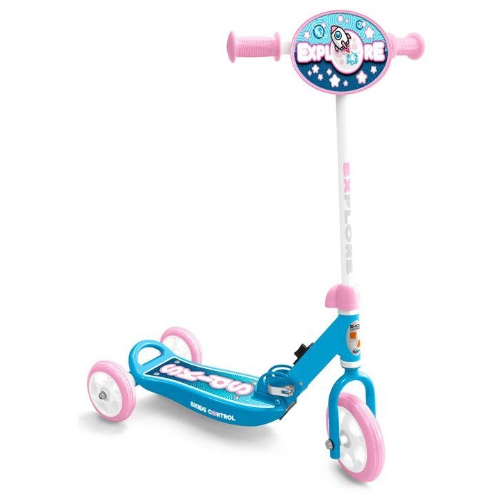 Trottinette 3 roues pliables - STAMP - Skids Control Explore - Rose Trottinette 3 roues pliables - STAMP - Skids Control Explore - Rose