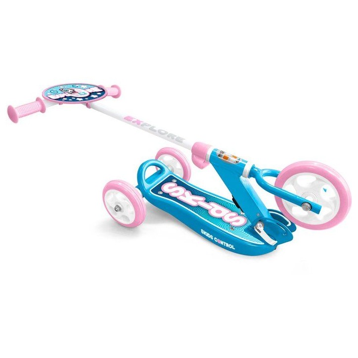Trottinette 3 roues pliables - STAMP - Skids Control Explore - Rose Trottinette 3 roues pliables - STAMP - Skids Control Explore - Rose