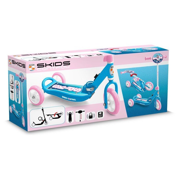 Trottinette 3 roues pliables - STAMP - Skids Control Explore - Rose Trottinette 3 roues pliables - STAMP - Skids Control Explore - Rose