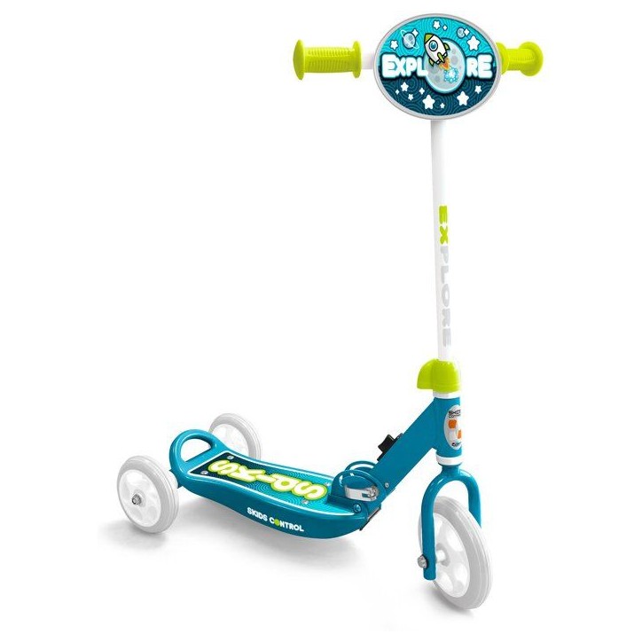 Trottinette 3 roues pliables - STAMP - Skids Control Explore - Bleu Trottinette 3 roues pliables - STAMP - Skids Control Explore - Bleu