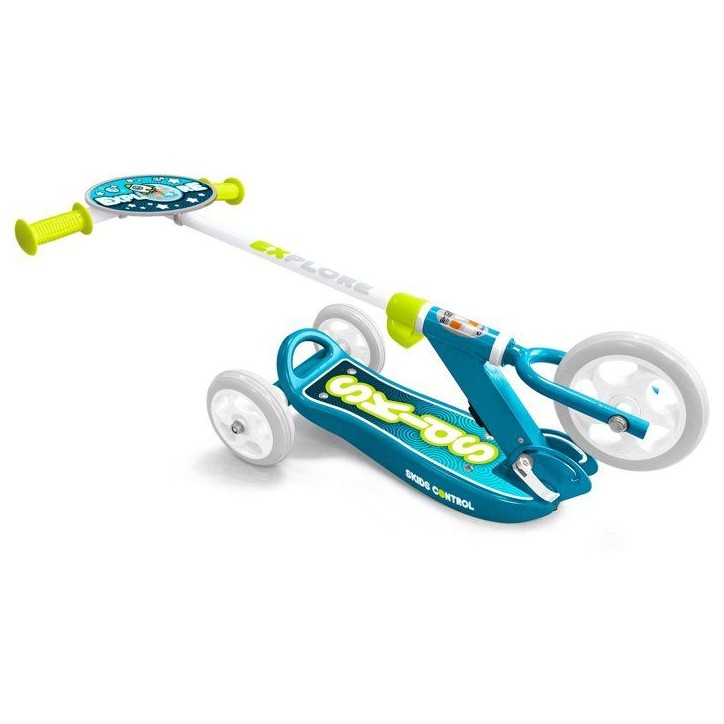 Trottinette 3 roues pliables - STAMP - Skids Control Explore - Bleu Trottinette 3 roues pliables - STAMP - Skids Control Explore - Bleu
