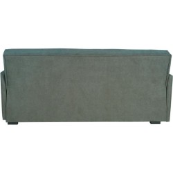 Canapé convertible 3 places - BIANCA - Tissu vert foncé - 4 coussins