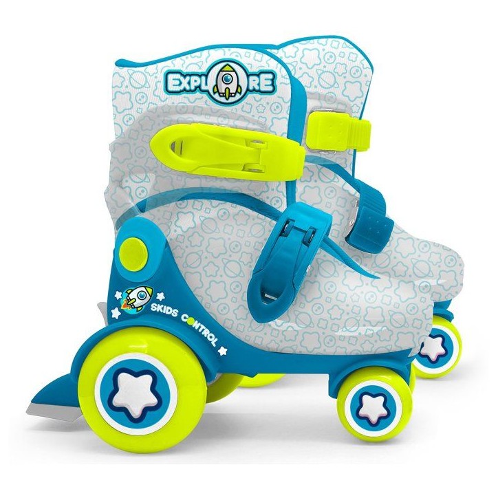 Patins ajustables - STAMP - Skids Control Explore - 4 roues - Taille 23-26 - Bleu Patins ajustables - STAMP - Skids Control Explore - 4 roues - Taille 23-26 - Bleu
