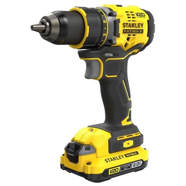 Perceuse visseuse sans fil - 18V - STANLEY FATMAX V20 - SFMCD720D2K-QW - Brushless - 80Nm - 2 batteries 2 Ah + chargeur 2 A Perceuse visseuse sans fil - 18V - STANLEY FATMAX V20 - SFMCD720D2K-QW - Brushless - 80Nm - 2 batteries 2 Ah + chargeur 2 A