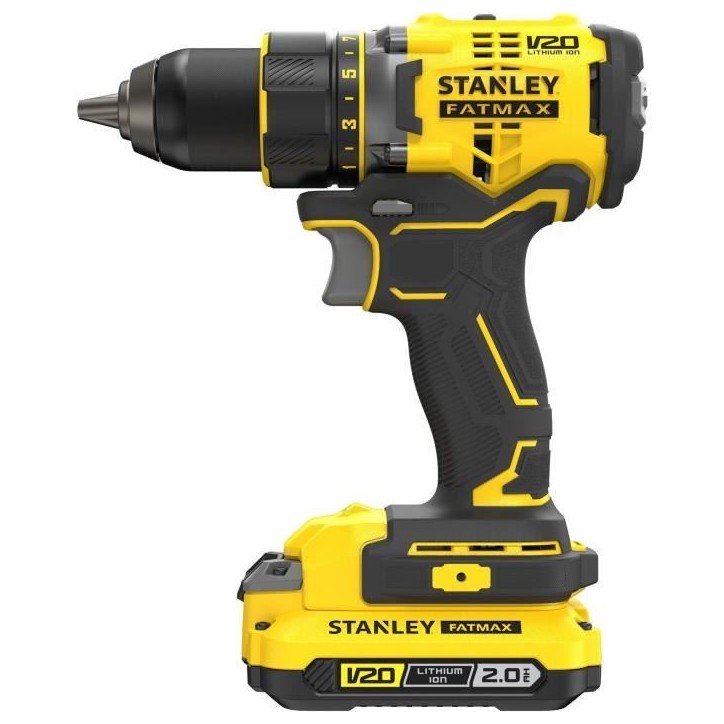 Perceuse visseuse sans fil - 18V - STANLEY FATMAX V20 - SFMCD720D2K-QW - Brushless - 80Nm - 2 batteries 2 Ah + chargeur 2 A Perceuse visseuse sans fil - 18V - STANLEY FATMAX V20 - SFMCD720D2K-QW - Brushless - 80Nm - 2 batteries 2 Ah + chargeur 2 A