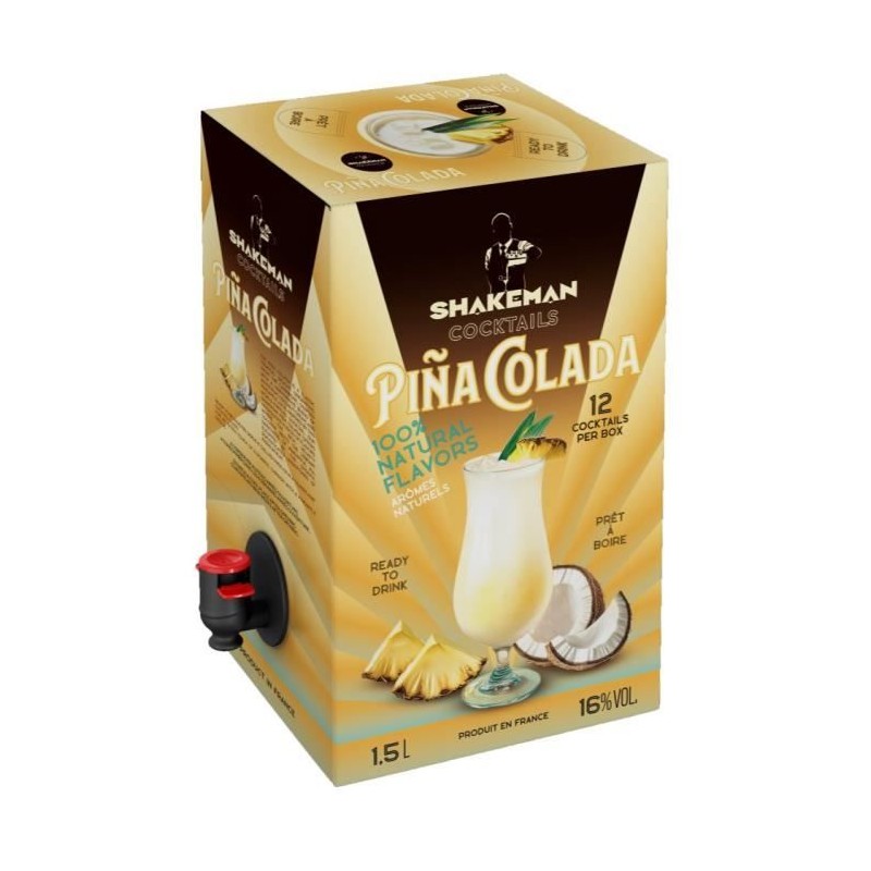 Shakeman - Piña Colada - Cocktails pret a boire - 16,0% Vol. - 150 cl