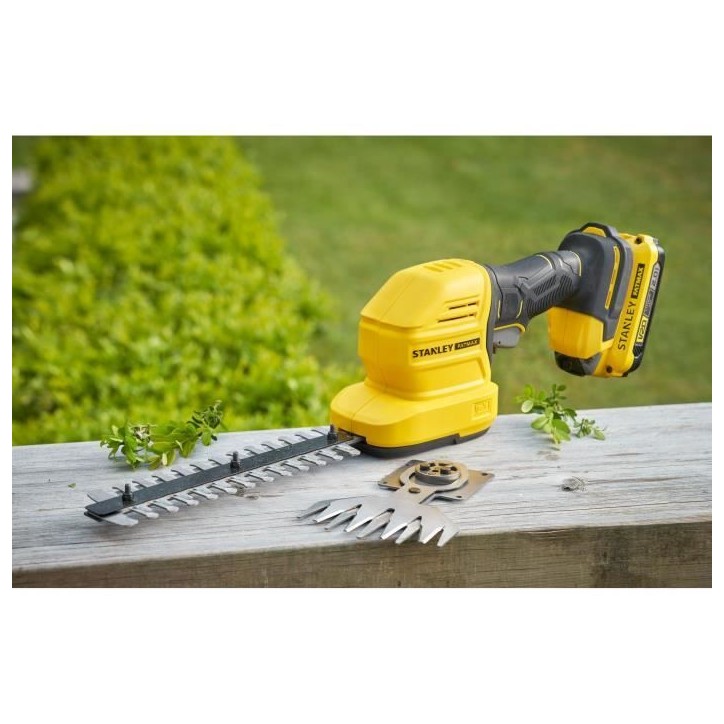 Taille-haie et cisaille a gazon sans fil + batterie 2Ah + chargeur - Stanley Fatmax - STCSS20D1-QW - 18V - Lames interchangeable Taille-haie et cisaille a gazon sans fil + batterie 2Ah + chargeur - Stanley Fatmax - STCSS20D1-QW - 18V - Lames interchangeable
