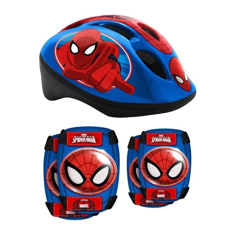 Casque + Coudieres/Genouilleres - STAMP - Spider-man - Tour de tete r