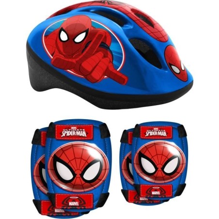 Casque + Coudieres/Genouilleres - STAMP - Spider-man - Tour de tete r