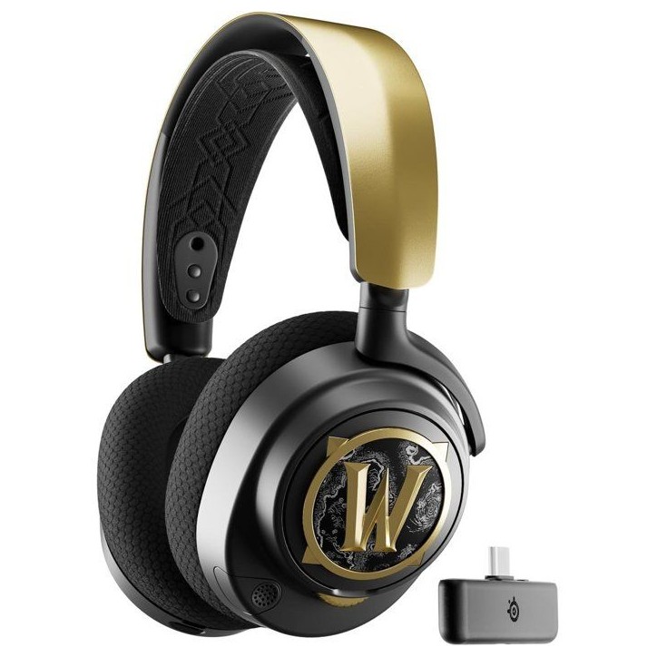 Casque-micro gaming sans fil - STEELSERIES - Arctis Nova 7 WOW Edition - Noir et Doré Casque-micro gaming sans fil - STEELSERIES - Arctis Nova 7 WOW Edition - Noir et Doré