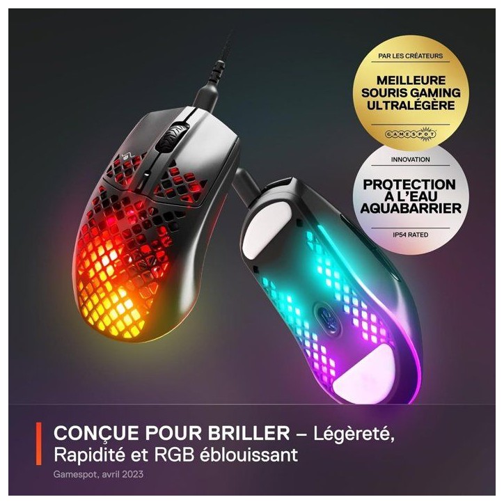 Souris gaming filaire - STEELSERIES - Aerox 3 - Noir Souris gaming filaire - STEELSERIES - Aerox 3 - Noir