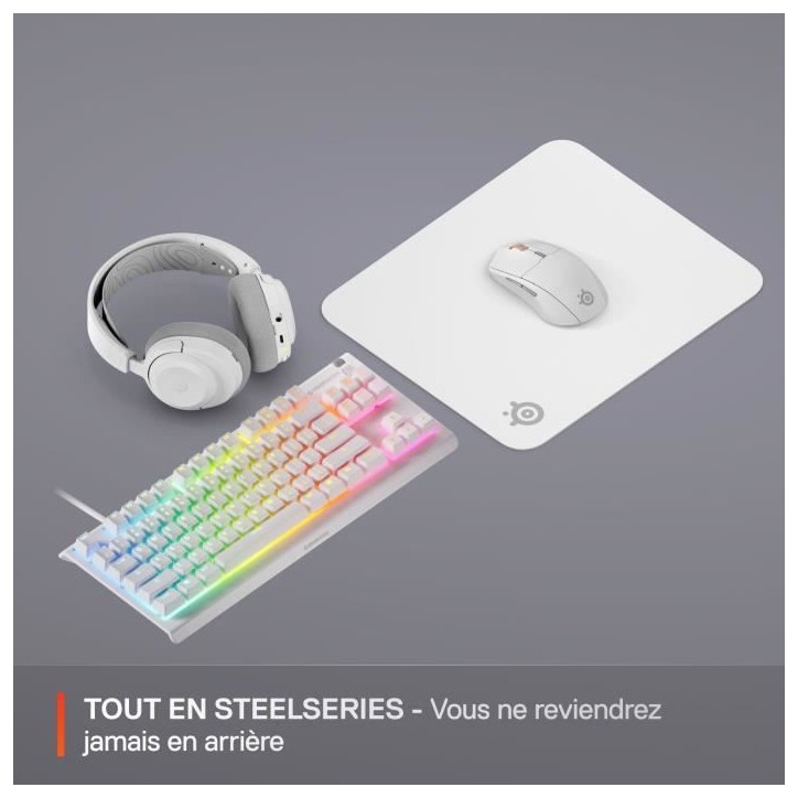Tapis de souris gaming - STEELSERIES - QcK M - Blanc Tapis de souris gaming - STEELSERIES - QcK M - Blanc