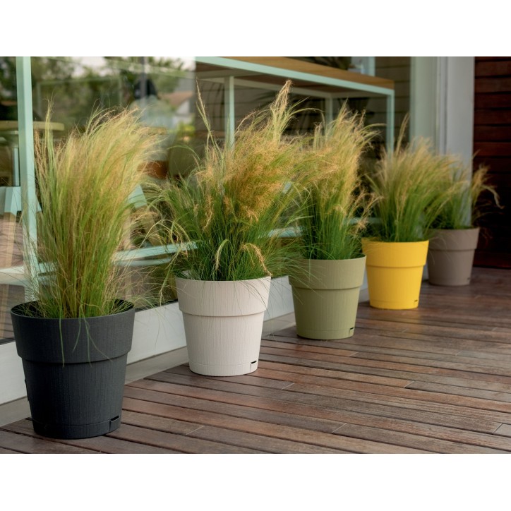 STEFANPLAST Pot de fleur ETHICA - 2 L - 40 x h39 cm - Avec réserve d'eau - Blanc STEFANPLAST Pot de fleur ETHICA - 2 L - 40 x h39 cm - Avec réserve d'eau - Blanc